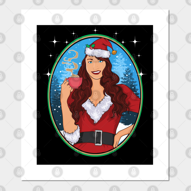 Mrs Claus Hot Cocoa Drinker Mrs Claus Posters and Art Prints